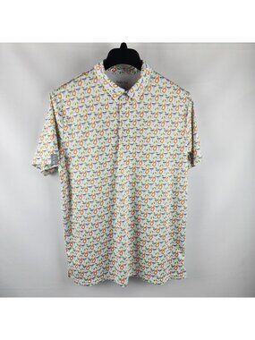Nicky Sea Mens Large Multi Drinks S/S Performance Polo
